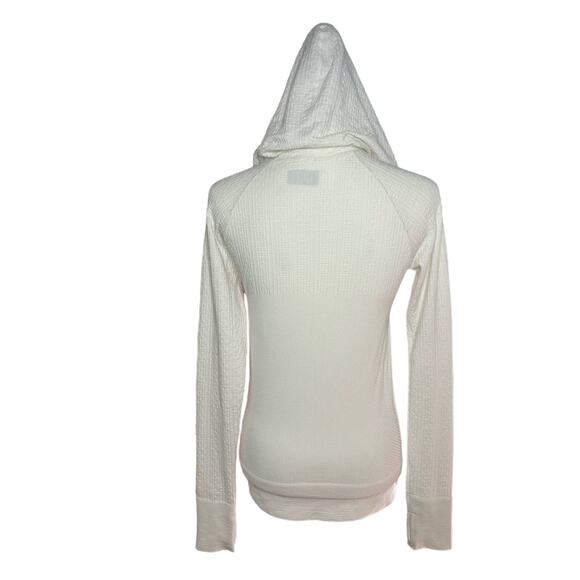 Athleta White Hooded Top Small Long Sleeve - Picture 4 of 5